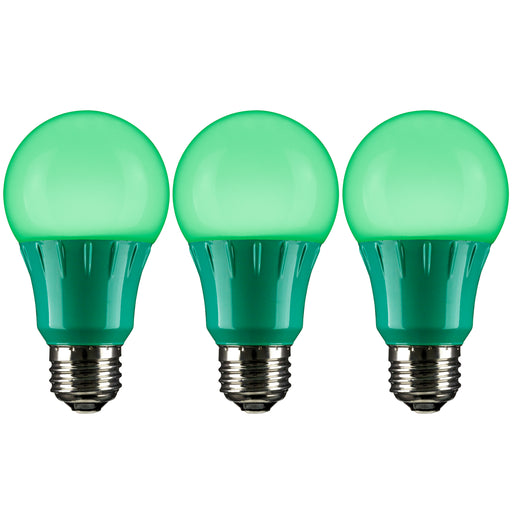 Sunlite LED A19 Bulb 3W 130Lm 120V E26 Base Green (40451-SU)