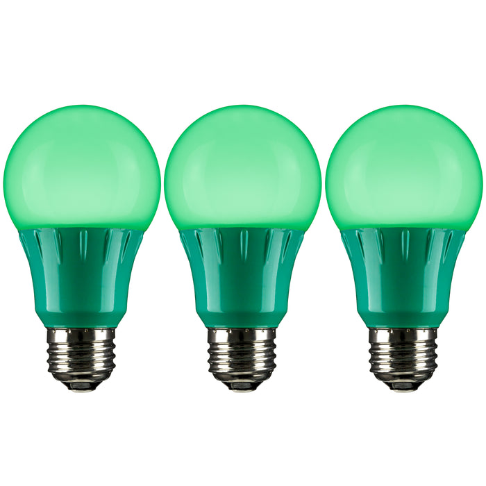 Sunlite LED A19 Bulb 3W 130Lm 120V E26 Base Green (40451-SU)