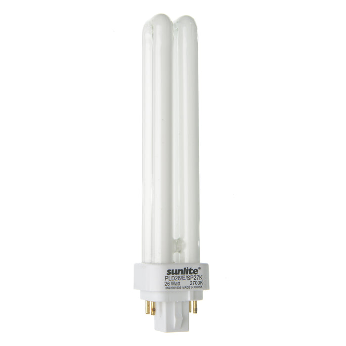 Sunlite Compact Fluorescent PLD 4-Pin Bulb 26W 1560Lm 2700K G24q3 Base (40556-SU)