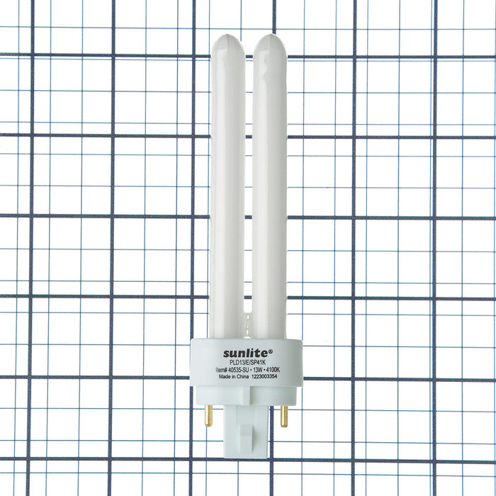 Sunlite PLD13/E/SP41K/10PK 3W 780Lm 4100K PLD 4-Pin Double U-Shaped Twin Tube Bulb 10 Pack (40535-SU)