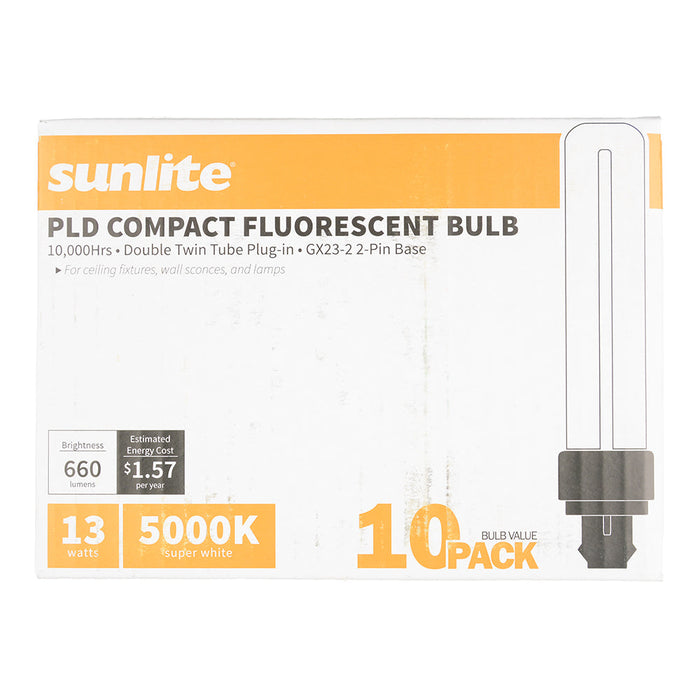 Sunlite Compact Fluorescent PLD 2-Pin Bulb 13W 660Lm 5000K GX23-2 Base (40542-SU)