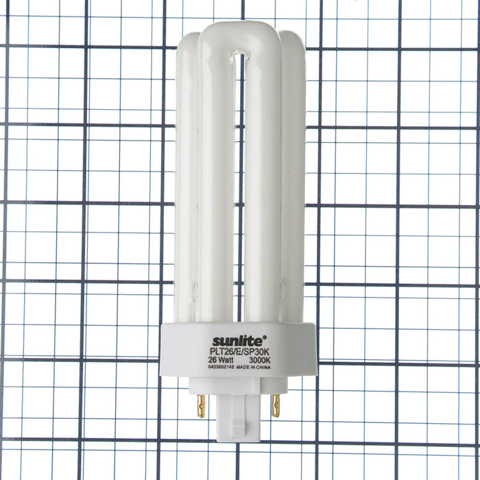 Sunlite Compact Fluorescent PLT 4-Pin Bulb 26W 1800Lm 3000K GX24q3 Base (40577-SU)