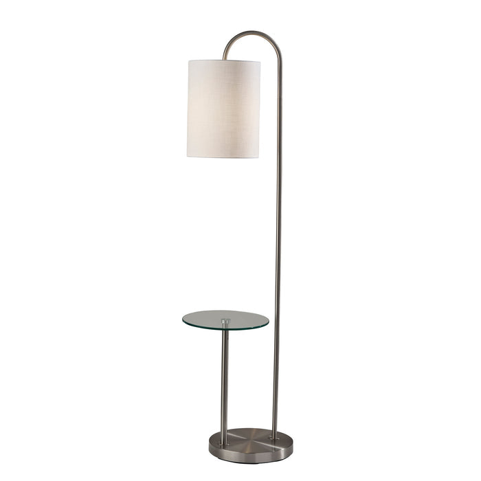 Adesso Amira Shelf Floor Lamp Brushed Steel (4062-22)