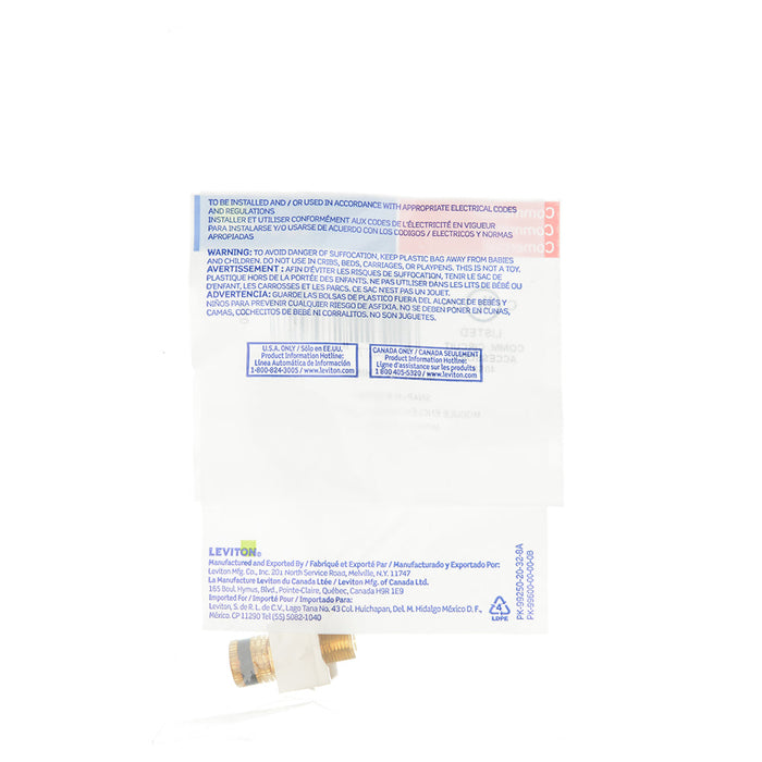 Leviton Binding Post QuickPort Connector Black Stripe Light Almond Housing (40833-BTE)