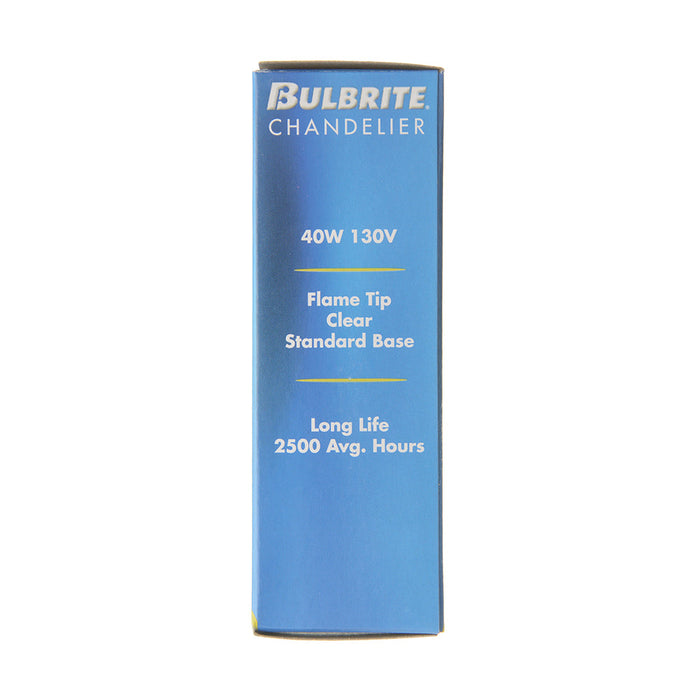 Bulbrite 40EFC/3 40W CA10 Flame Clear E26 130V 2700K (408040)