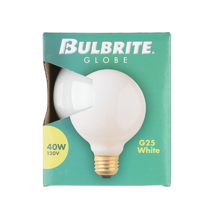 Bulbrite 40G25WH2 40W G25 Globe White E26 120V 2700K (393004)