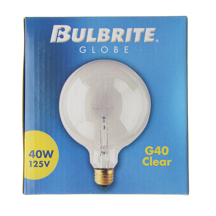 Bulbrite 40G40CL 40W G40 Globe Clear E26 125V 2700K (351040)