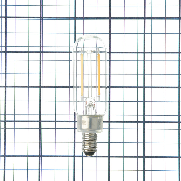 Sunlite T8/LED/FS/2W/E12/D/CL/27K/85MM/12PK 2W LED Decorative Bulb 2700K 130Lm E12 Candelabra Base 12-Pack (41344-SU)