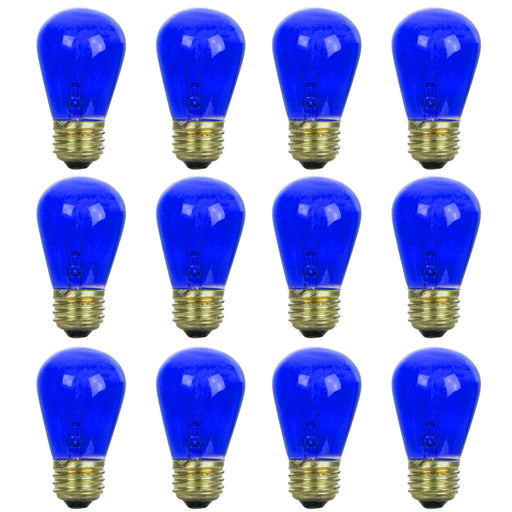 Sunlite Incandescent S14 Bulb 11W E26 Base Transparent Blue 12-Pack (41482-SU)
