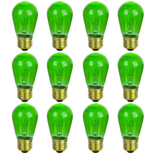 Sunlite Incandescent S14 Bulb 11W E26 Base Transparent Green (41483-SU)