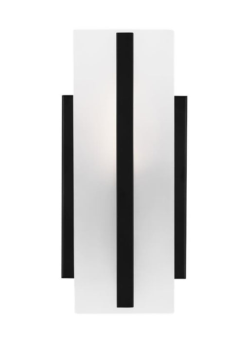 Generation Lighting Dex One Light Wall/Bath Sconce Midnight Black Black/White Cord (4154301-112)