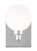 Generation Lighting Clybourn One Light Wall/Bath Sconce Chrome Black/White Cord (4161601-05)