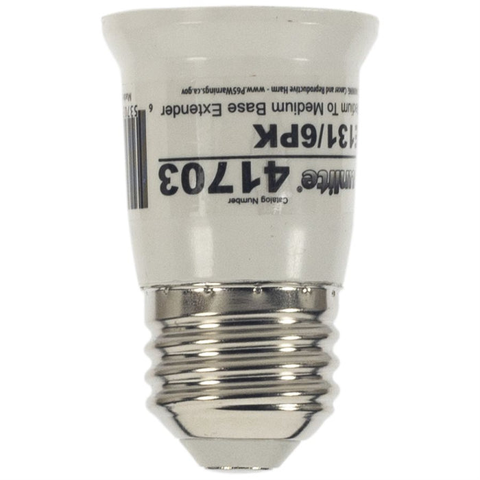 Sunlite E131/6PK E26 Base Plastic Socket Extension (41703-SU)