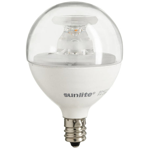 Sunlite G16.5/LED/5W/CL/40K/6PK 5W LED G16.5 Globe Light Bulb Candelabra E12 Base 4000K Clear 120V Dimmable 6 Pack (41885-SU)