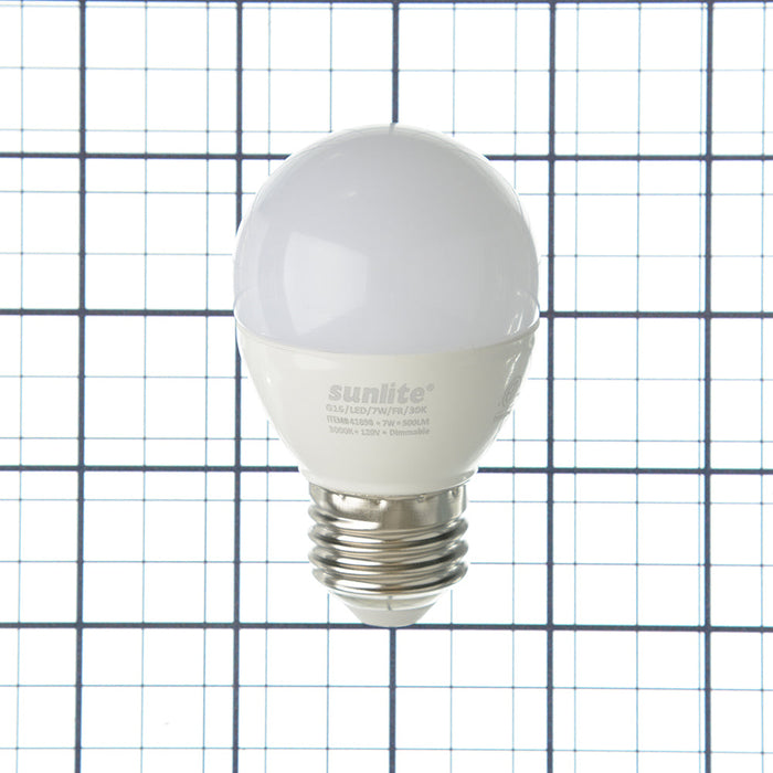 Sunlite G16/LED/7W/FR/30K/6PK 7W LED G16 Globe Light Bulb Medium E26 Base 3000K Frosted 120V Dimmable 6 Pack (41898-SU)