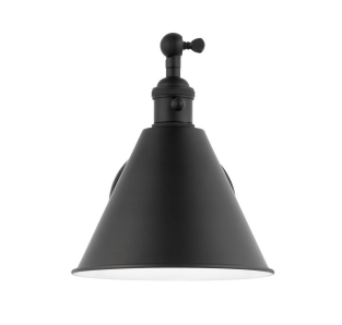 Generation Lighting Salem Single One Light Arm Sconce Midnight Black (4198101-112)