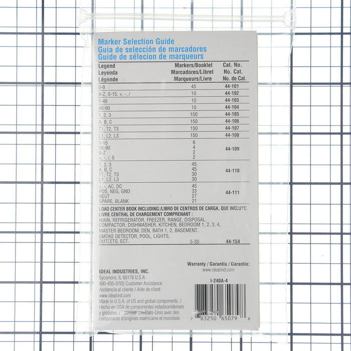 Ideal Wire Marker Booklet Solid A-Z 45 Each (44-148)