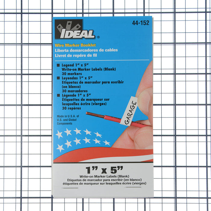 Ideal Write-On Wire Marker Booklet 1 Inch X 5 Inch (44-152)