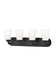 Generation Lighting Kerrville 4-Light Bath Vanity Wall Sconce In Midnight Black With Satin Etched Glass Shades (4415204-112)