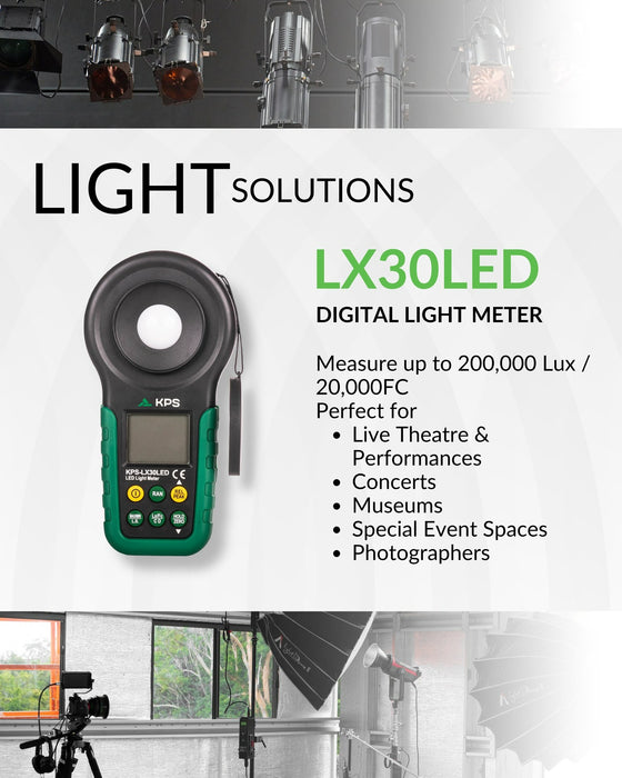 KPS KPSLX30LEDCBINT High Accuracy Light Meter (KPS-LX30LED)