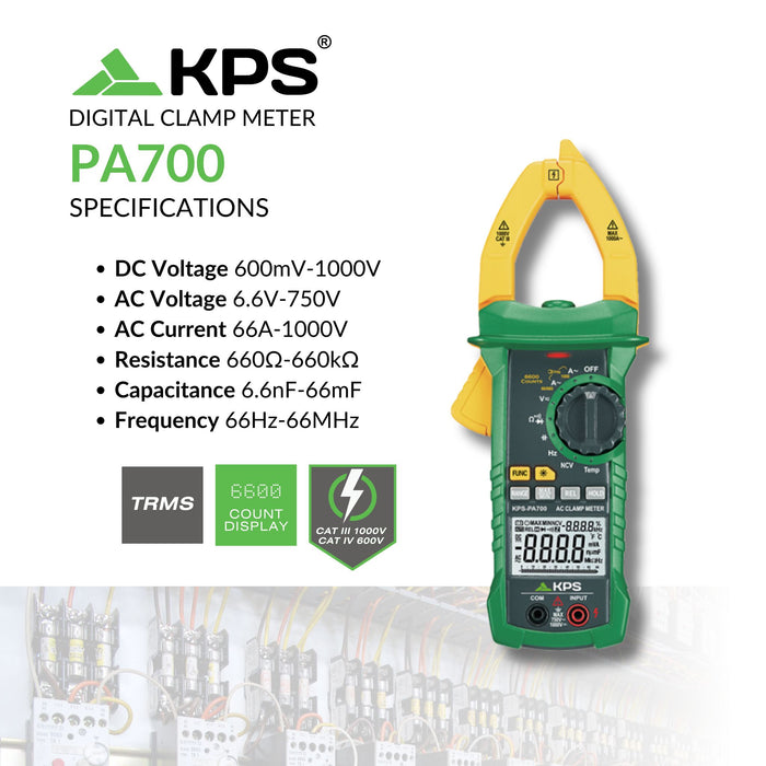 KPS KPSPA700CBINT AC Digital Clamp Meter (KPS-PA700)