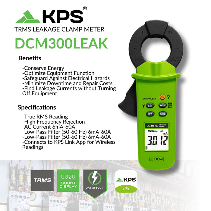 KPS KPSDCM300LEAKCBINT Leakage Digital Clamp Meter (KPSDCM300LEAK)