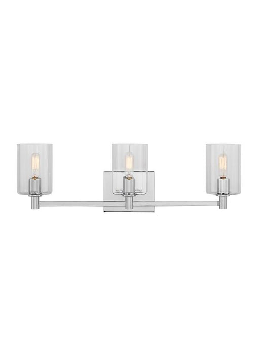 Generation Lighting Fullton Three Light Wall/Bath Chrome Black/White Cord (4464203-05)