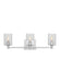 Generation Lighting Fullton Three Light Wall/Bath Chrome Black/White Cord (4464203-05)