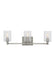 Generation Lighting Fullton Three Light Wall/Bath Brushed Nickel Black/White Cord (4464203-962)