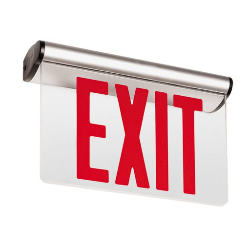 Philips 44RLU3ARNYC Chloride NYC Approved LED Edge-Lit Exit Sign Universal Single/Double Face 8 Inch Letters Satin Aluminum Housing Gray End Caps Red Letters (#912401593084)