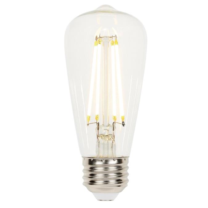Westinghouse 6.5St15/Filamentled/Dim/Cl/27 6.5W ST15 Dimmable Filament LED Light Bulb 2700K Clear Medium E26 Base 120V (4518700)
