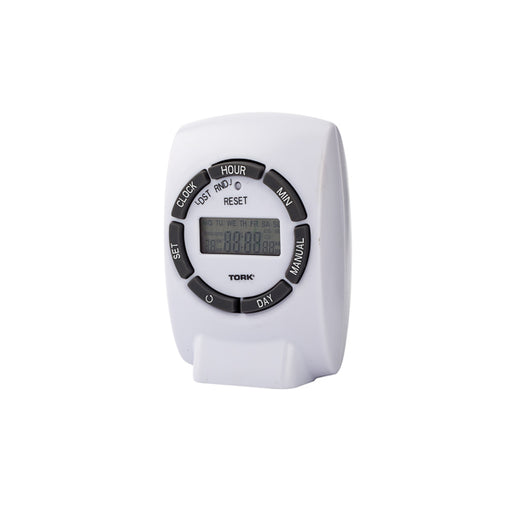 Tork 7 Day Digital Timer With One Polarized Outlet On Side Miniature (460E)