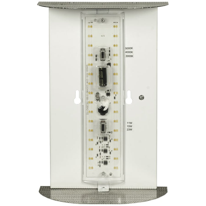 Sunlite LFX/HC/MW/3SCT/BN LED Half Cylinder Wall Sconce 120V Dimmable Selectable 12W/15W/23W 3000K/4000K/5000K Energy Star Brushed Nickel (49200-SU)