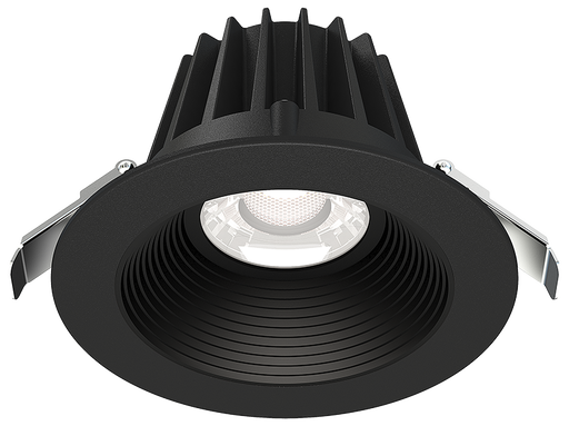 Lotus LED Lights 4 Inch Round Recessed Black Trim LED 15W CCT Selectable 2700K/3000K/3500K/4000K/5000K Baffle Black Reflector 36 Degree Air Tight 90 CRI (JXL-COB04-R15W-5CCT-BK-4RR-BF-BK)