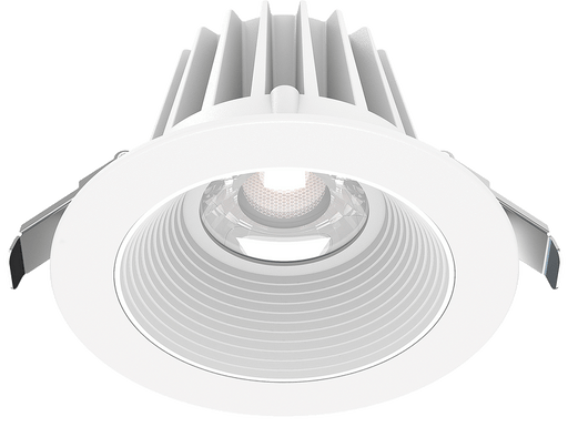 Lotus LED Lights 4 Inch Round Recessed White Trim LED 15W CCT Selectable 2700K/3000K/3500K/4000K/5000K Baffle White Reflector 36 Degree Air Tight 90 CRI (JXL-COB04-R15W-5CCT-WH-4RR-BF-WH)
