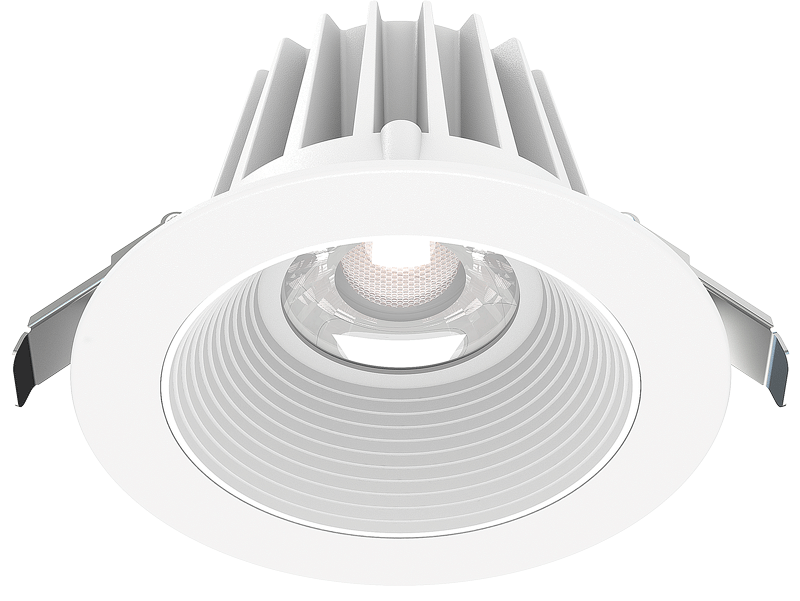 Lotus LED Lights 4 Inch Round Recessed White Trim LED 15W CCT Selectable 2700K/3000K/3500K/4000K/5000K Baffle White Reflector 36 Degree Air Tight 90 CRI (JXL-COB04-R15W-5CCT-WH-4RR-BF-WH)