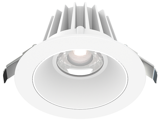 Lotus LED Lights 4 Inch Round Recessed White Trim LED 15W CCT Selectable 2700K/3000K/3500K/4000K/5000K Smooth White Reflector 36 Degree Air Tight 90 CRI (JXL-COB04-R15W-5CCT-WH-4RR-SM-WH)