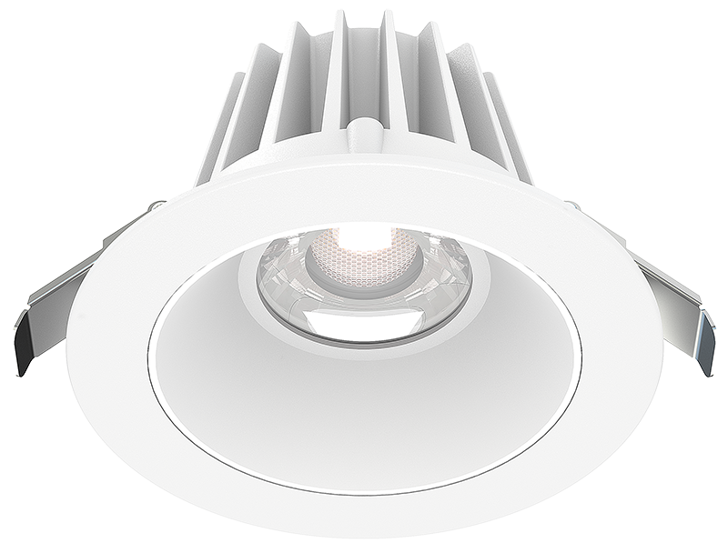 Lotus LED Lights 4 Inch Round Recessed White Trim LED 15W CCT Selectable 2700K/3000K/3500K/4000K/5000K Smooth White Reflector 36 Degree Air Tight 90 CRI (JXL-COB04-R15W-5CCT-WH-4RR-SM-WH)