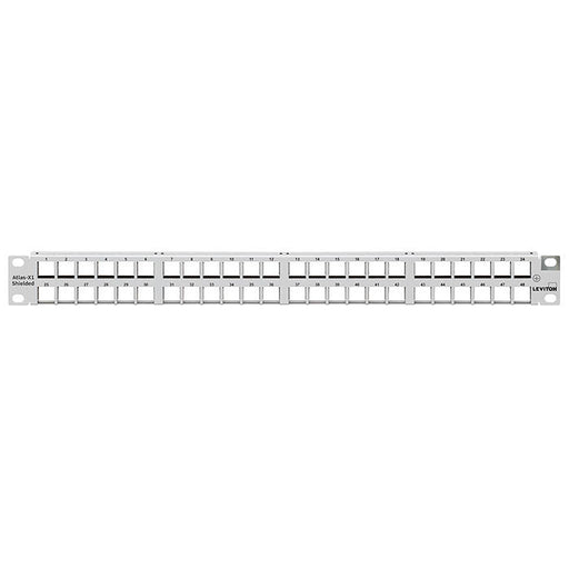 Leviton 48-Port 1RU Shielded Flat Quickport Patch Panel White (4S255-W48)