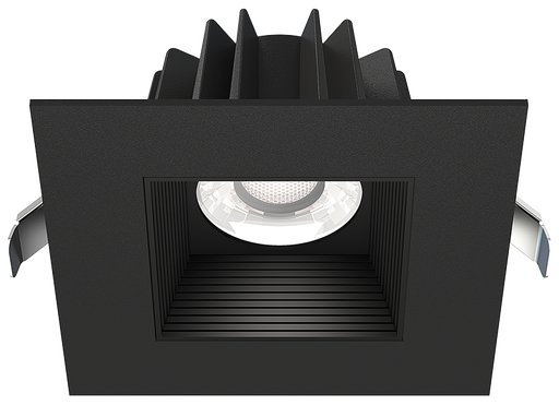 Lotus LED Lights 4 Inch Square Recessed Black Trim LED 15W CCT Selectable 2700K/3000K/3500K/4000K/5000K Baffle Black Reflector 36 Degree Air Tight 90 CRI (JXL-COB04-S15W-5CCT-BK-4SR-BF-BK)