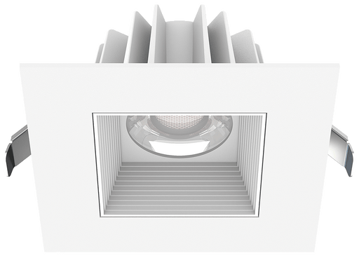 Lotus LED Lights 4 Inch Square Recessed White Trim LED 15W CCT Selectable 2700K/3000K/3500K/4000K/5000K Baffle White Reflector 36 Degree Air Tight 90 CRI (JXL-COB04-S15W-5CCT-WH-4SR-BF-WH)