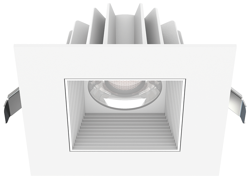 Lotus LED Lights 4 Inch Square Recessed White Trim LED 15W CCT Selectable 2700K/3000K/3500K/4000K/5000K Baffle White Reflector 36 Degree Air Tight 90 CRI (JXL-COB04-S15W-5CCT-WH-4SR-BF-WH)