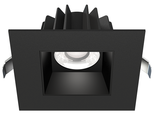 Lotus LED Lights 4 Inch Square Recessed Black Trim LED 15W CCT Selectable 2700K/3000K/3500K/4000K/5000K Smooth Black Reflector 36 Degree Air Tight 90 CRI (JXL-COB04-S15W-5CCT-BK-4SR-SM-BK)