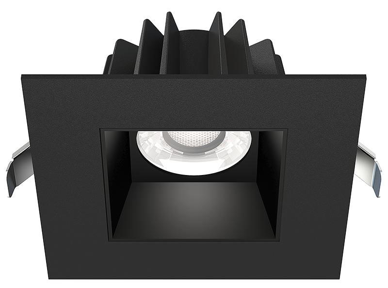 Lotus LED Lights 4 Inch Square Recessed Black Trim LED 15W CCT Selectable 2700K/3000K/3500K/4000K/5000K Smooth Black Reflector 36 Degree Air Tight 90 CRI (JXL-COB04-S15W-5CCT-BK-4SR-SM-BK)