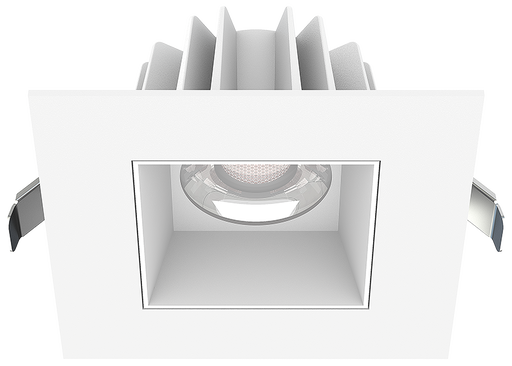 Lotus LED Lights 4 Inch Square Recessed White Trim LED 15W CCT Selectable 2700K/3000K/3500K/4000K/5000K Smooth White Reflector 36 Degree Air Tight 90 CRI (JXL-COB04-S15W-5CCT-WH-4SR-SM-WH)