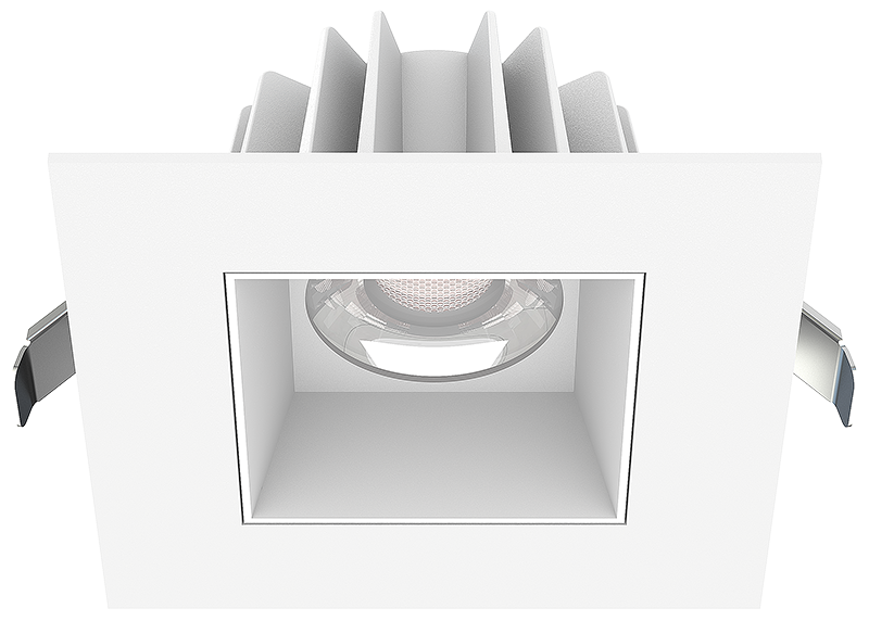 Lotus LED Lights 4 Inch Square Recessed White Trim LED 15W CCT Selectable 2700K/3000K/3500K/4000K/5000K Smooth White Reflector 36 Degree Air Tight 90 CRI (JXL-COB04-S15W-5CCT-WH-4SR-SM-WH)