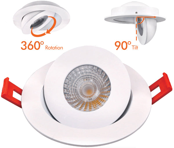 Lotus LED Lights 4 Inch Round White Floating Gimbal RGB And Tunable White Smart WiFi Plus Bluetooth LED Air Tight (ADS4FGSTRGBCW-WH)