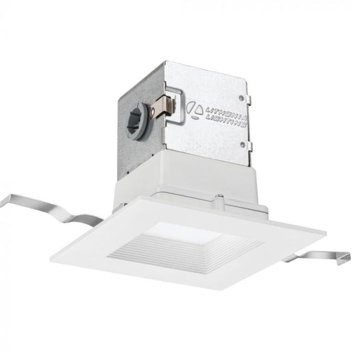 Lithonia 4 Inch Square Direct-Wire LED Recessed Downlight 3000K 9W 625Lm 90 CRI Matte White (4JBK SQ 30K 90CRI MW M6)