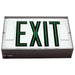 Exitronix Steel Direct View LED Exit Sign Single Face Green LED&#039;s 2 Circuit Input 120/120V Black Enclosure White Face/Black Letters Downlight (G502E-2CI1-BL-DL-DR)