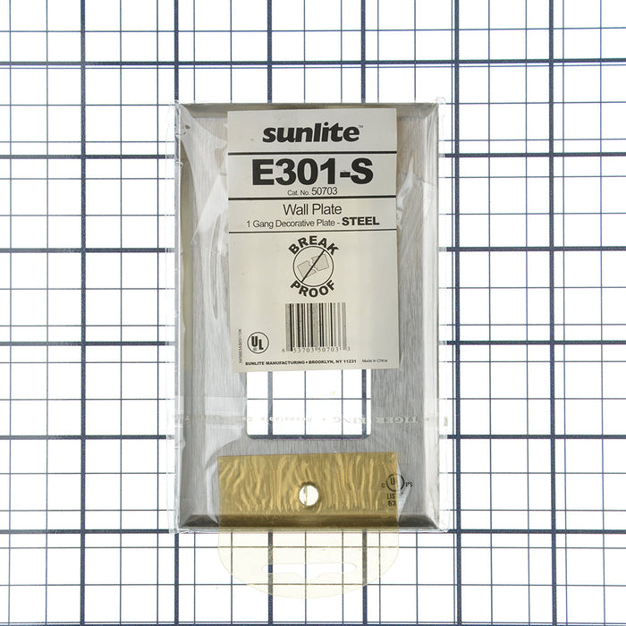 Sunlite E301/S 1-Gang Decorative Switch And Receptacle Plate Steel (50703-SU)